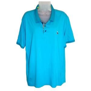 Robert Graham Aqua Short Sleeve Archie Polo SZ 2XL